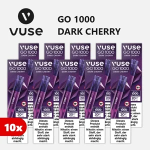 10x VUSE Go 1000 Dark Cherry