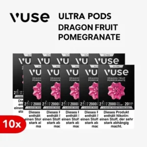 10x Vuse Ultra Pods Dragon Fruit Pomegranate 20mg
