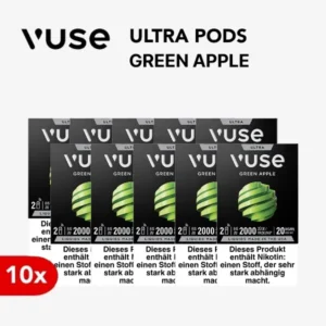 10x Vuse Ultra Pods Green Apple 20mg