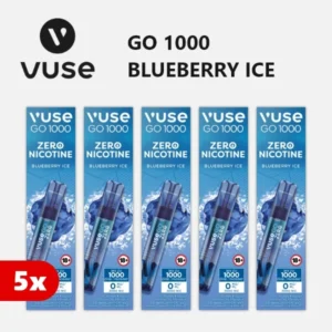5x VUSE Go 1000 Zero Nicotine Blueberry Ice