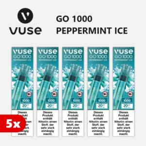 5x VUSE Go 1000 Peppermint Ice