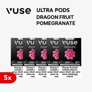 5x Vuse Ultra Pods Dragon Fruit Pomegranate 20mg
